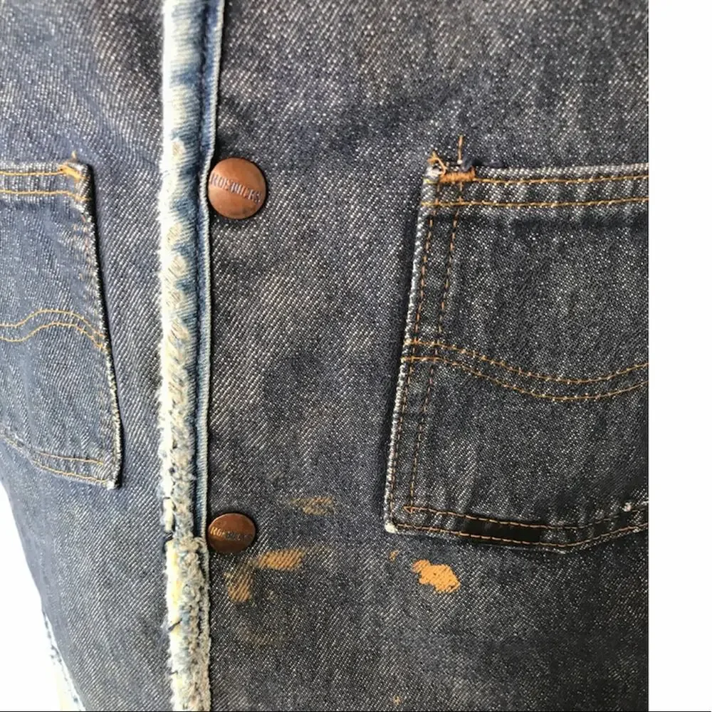 Vintage Roebuck’s Sherpa Jean Work Vest Blue Size XLarge